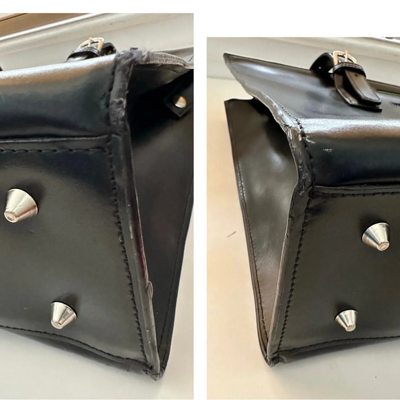 JACK GEORGES Italian Black Leather Tote - Picture 7 of 13